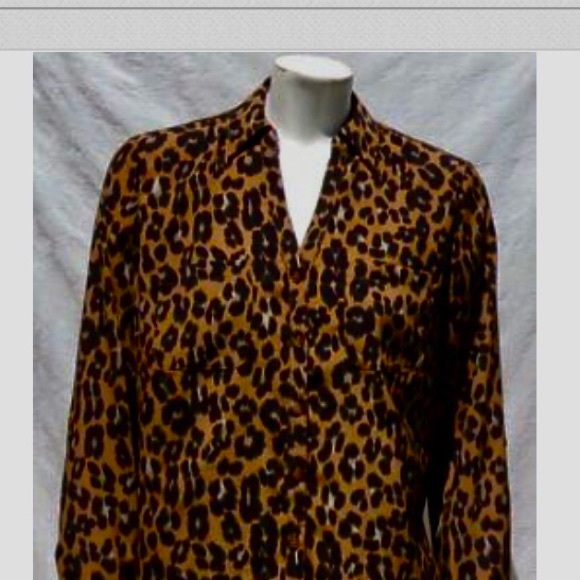 Talbots Animal Print Button Down Blouse - Picture 4 of 5